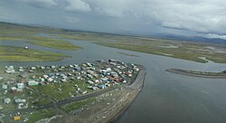 Aerial view of Unalakleet, taken 2010