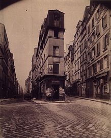 Rue de Cléry (à gauche), photographie d'Eugène Atget (juin 1907).