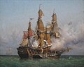 Image 61Kent battling Confiance, a privateer vessel commanded by French corsair Robert Surcouf in October 1800, as depicted in a painting by Garneray (from Piracy)