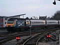 A Midland Mainline liveried HST set on hire to Virgin Cross-Country departs Bristol Temple Meads with a northbound Plymouth to York service on 11 April, 2006. Rollingstock shortages were a regular feature on Virgin Cross-Country up until the early 2000's.