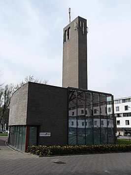 Huidige situatie, kerkgebouw vervangen door kantoor