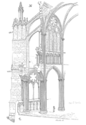 Corte sobre la estructura de Saint Denis (Viollet-le-Duc).