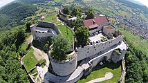 Luftaufnahme der Burg Hohenneuffen aus Nordost