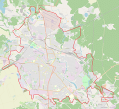 Mapa konturowa Iwanowa, u góry znajduje się punkt z opisem „Baza lotnicza Iwanowo-Siewiernyj”