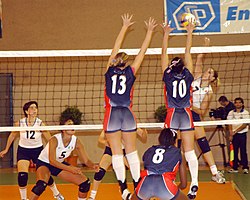 Volleybollmatch vid Military World Games 2003 i Italien.