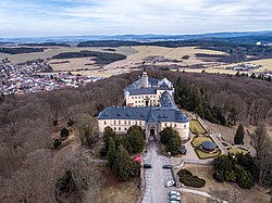 Zbiroh Castle with the town