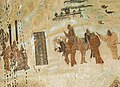 Zhang Qian leaving emperor Han Wudi, for his expedition to Central Asia from 138 to 126 BC, Mogao Caves mural, Dunhuang, 618–712.