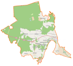 Mapa konturowa gminy Kobylanka, w centrum znajduje się punkt z opisem „miejsce zdarzenia”