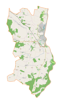 Mapa konturowa gminy Ścinawa, blisko centrum po prawej na dole znajduje się punkt z opisem „Zaborów”