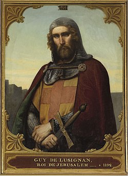 Guy de Lusignan en imago de franca pentristo Francois-Edouard Picot el la jaro 1843, Salles des Croisades, Versailles