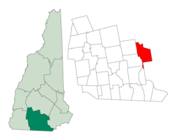 Location in Hillsborough County, New Hampshire