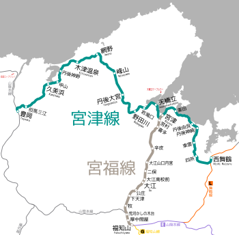 北近畿タンゴ鉄道路線図 （-2015年3月31日）