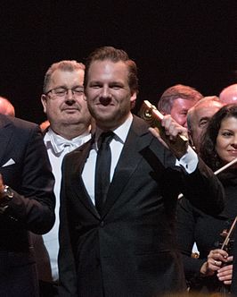 Kieboom tijdens de prijsuitreiking op het filmmuziekfestival in Krakau