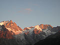 Face nord de La Meije, vue du hameau Ventelon.