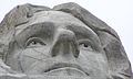 View of Jefferson's face from below on Mount Rushmore