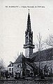 L'église paroissale Saint-Coulitz vers 1930 (carte postale).