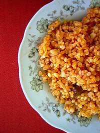 Bulgur elkészítve, köretként