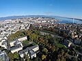 Vue aérienne sur le parc des Bastions.