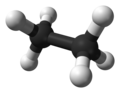 Ball-and-stick model of the ethane molecule