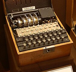 An Enigma model T (Tirpitz), a modified commercial Enigma K manufactured for use by the Japanese