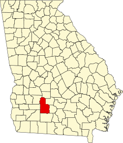 map of Georgia highlighting Worth County