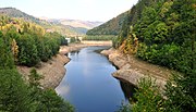 The Tău Bistra reservoir, near the confluence of the rivers Sebeș and Bistra