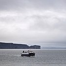 Een van de veerboten op weg naar Portugal Cove (met Bell Island in de achtergrond)