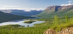 Landscape with forests, rivers, and mountains