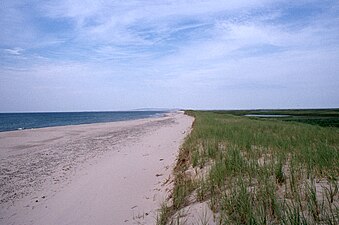 Sandy Hook Dune,[17] a hook-shaped sand spit about six kilometres (3.7 mi), Havre Aubert island