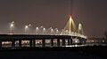 Clark Bridge at night; taken from the Ellis Island Bird Sanctuary, West Alton, Missouri.