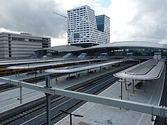 Railway tracks seen from the skybridge