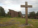 Birgittakyrkan med korset i förgrunden