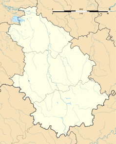 Mapa konturowa Górnej Marny, po prawej znajduje się punkt z opisem „Bassoncourt”