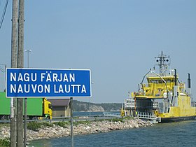 Le traversier de Pargas et Nagu fait partie de la Route régionale 180.