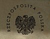 Godło i napis Rzeczpospolita Polska na dokumencie z lat 1944–1952