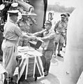 Upacara penyerahan kalah rasmi Jepun kepada tentera Australia di Kuching pada 11 September 1945.