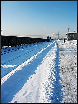 冬の恒山駅構内