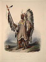 "Mato-tope (o cuatro ursos), un xef mandan", par Karl Bodmer