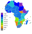 Image 22The international community grew in the second half of the century significantly due to a new wave of decolonization, particularly in Africa. Most of the newly independent states, were grouped together with many other so called developing countries. Developing countries gained attention, particularly due to rapid population growth, leading to a record world population of nearly 7 billion people by the end of the century. (from 20th century)