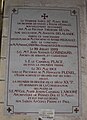 Plaque rappelant l'incendie de l'église d'Etrelles en 1891