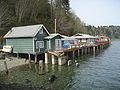 Palafitas en Puget Sound en Fragaria Washington, Estados Unidos de América.