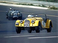 Two Plus Fours being raced at the 1976 Oldtimer-GP at Nürburgring; the Plus Four has been popular in vintage racing since its inception