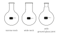 Основні типи круглодонних колб з вузькою та широкою шийками і макрошліфом
