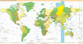 Carte du fuseau horaire.