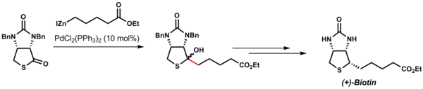 Total synthesis of (+)-biotin using Fukuyama coupling