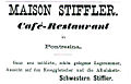 Annonce für die Maison Stiffler 1876