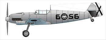 Messerschmitt Bf 109 C-1 du Jagdgruppe 88 de la Légion Condor qui participa le 26 avril 1937 au bombardement de Guernica en Espagne. (définition réelle 6 406 × 2 451)