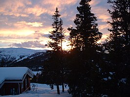 Zonsondergang in Gålå