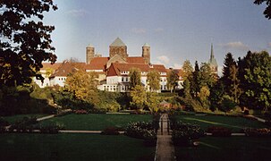 Saint Michael's Church and the tower of St. Andreas seen from St. Magdalena's Garden