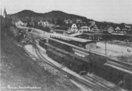 Bahnhof Herisau mit den Gleisanlagen der AB im Vordergrund (1912)